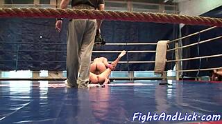 Hey, check out these European babes wrestling and licking each other! 😏