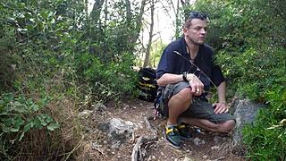 Wild car banging in the woods with Aixmen La Cubana and her hot ass.