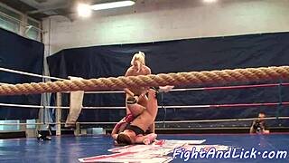 Hey, check out these European babes wrestling and licking each other! 😏