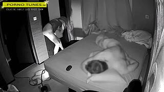 Mature Wife Fucks Fans at Gloryhole While Husband Naps