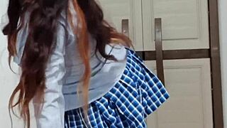 beautiful colombian student in uniform does sexy casting for homemade porn