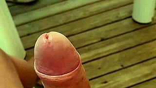 I’m so turned on, almost bursting on this mobile home terrace at the campsite!