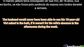 Brazilian Teen 18+ Brunette Sucked by Father-in-Law in Secret Bathroom Encounter