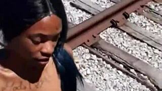 I found this ebony stripper hiding and got her all dirty