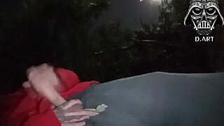 Jerking off outdoors in nature, come drink my hot load straight from the source. Any takers?