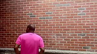 A private dancer performs striptease facing backwards in warm weather