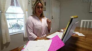 my step-mom is bent over in doggystyle, getting a blowjob and riding a monster cock