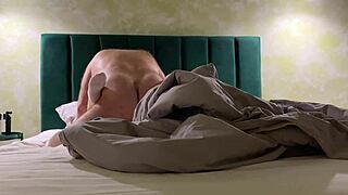 This fat hairy dude bends over a cute teen for a quickie.