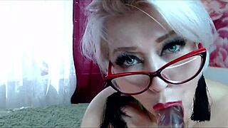 Look, this hot mature Russian beauty teases with dildos in every hole