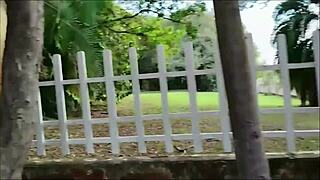 man, this hot wife started with a blowjob right there with the farm guard!