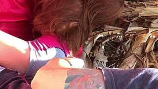 Slutty Doll Bent Over for Public Anal Toy Play Outdoors