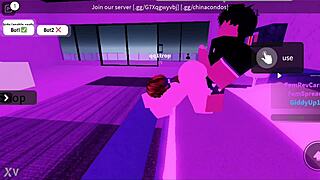 In ROBLOX condo, random dude asks for ASSJOB, good girl fulfills request