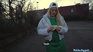 Public Agent Asks Blonde Waitress: Want to See My Tacos? POV Doggystyle!