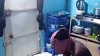 Ebony Woman With Big Tits Gets Bent Over For Doggystyle Fuck In Kitchen