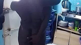 Ebony Woman With Big Tits Gets Bent Over For Doggystyle Fuck In Kitchen