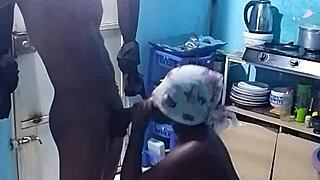 Ebony Woman With Big Tits Gets Bent Over For Doggystyle Fuck In Kitchen