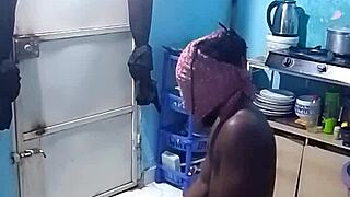 Ebony Woman With Big Tits Gets Bent Over For Doggystyle Fuck In Kitchen