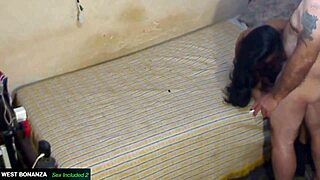 Horny latina gets hard anal creampie