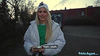 Public Agent Asks Blonde Waitress: Want to See My Tacos? POV Doggystyle!