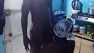 Ebony Woman With Big Tits Gets Bent Over For Doggystyle Fuck In Kitchen