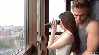 Public Balcony Sex with Real Orgasms and Deep Doggystyle Action Part 1