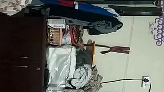 Aunty shows off her big tits in a sneaky hidden clip