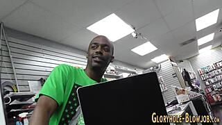 Teen Nailed at Gloryhole Sucks Massive Black Shaft