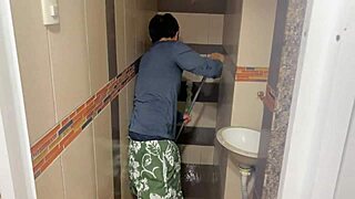 busty stepdaughter surprises perverted old stepdad with new year treat