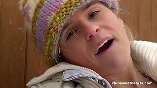 i'm masturbating naked in the snow with dildo and fingering