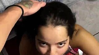 Brunette Amateur in New Zealand Gives Deepthroat to Wellington Prado's Monster Cock, Then Gets Pussy Filled in Doggystyle POV.