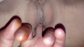 Beautiful Student Girl's Tight Shaved Pussy Ripped by Cock in Asshole