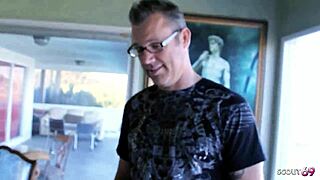 Dude, cuckold hubby watches cougar wife take big black cock doggystyle!