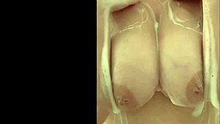 French MILF Caresses Huge Tits Secretly