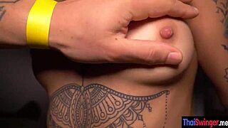 Yo, check Hot Half-Asian Everylin flaunting tattoos while getting pounded hard