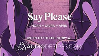 Femdom disciplines submissive boyfriend in amateur threesome for orgasm and cum