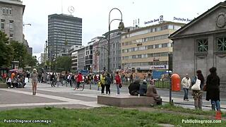 pierced pussy blonde fucked in public