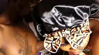 Her intense squirting range delayed my cum with that monster cock inside