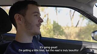 Horny teen 18+ sucked me dry on our wild road trip.