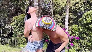 the rich girl finally fucks the sexy athletic gardener in the garden