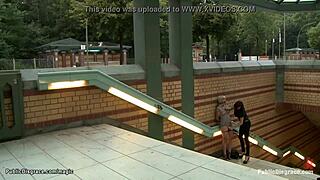 pierced pussy blonde fucked in public