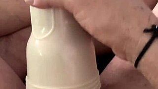 Play with New Fleshlight While Watching Porn and Jerking Off Big Dick