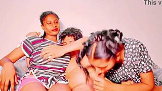 Teen Stepsisters Get Involved in Homemade Group Activity