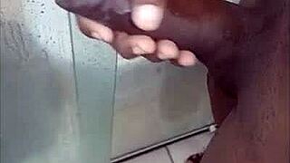 Black Guy Shows Off His Monster Cock Outdoors.