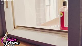 You peek at your neighbor showering in the bathroom.