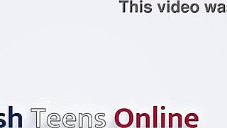 Collared British teen gets intensely teased and edged with wand in close up