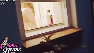 You peek at your neighbor showering in the bathroom.