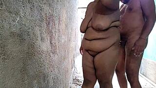 Stepmom Gets Cum Covered Face from Stepson in Backyard Creampie Session