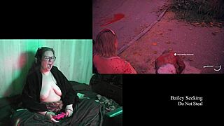 Naked brunette bbw with big natural tits plays in night springs