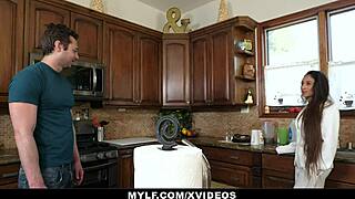 colombian stepmom in bikini rewards her helpful stepson with intense fucking