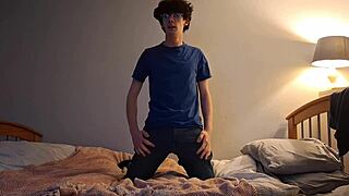 Skinny Girl Achieves Orgasm Through Pillow Humping